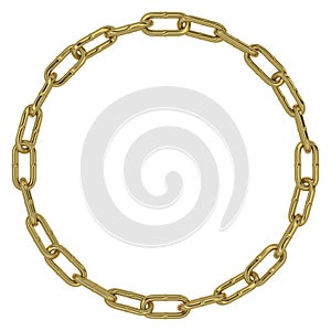 Golden chain links circle