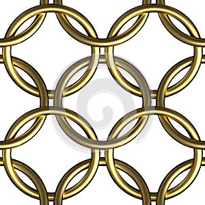 Golden chain mail ring mesh seamless pattern photo