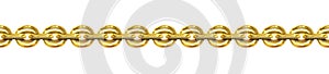 golden chain Seamless pattern. metal gold jewelry for Realistic brushes and design Background. Png
