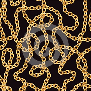 Golden chains seamless pattern. Template for your