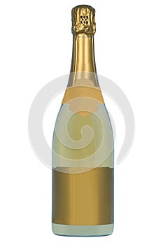 Golden Champagne bottle