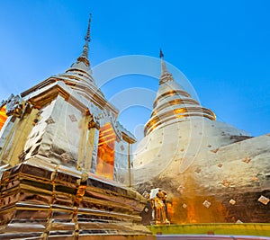 Golden chedi of the Wat Phra Singh, Chiang Mai, Thailand