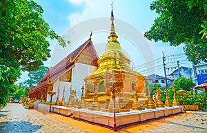 The golden chedi of Wat Phra Singh, Chiang Rai, Thailand