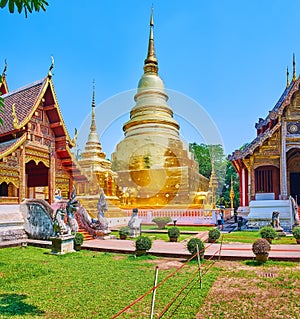 The golden Chedi of Wat Phra Singh temple, Chiang Mai, Thailand