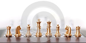 Golden chess pieces