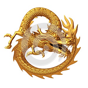 Golden Chinese dragon