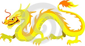 The Golden Chinese Dragon Myth Animal Vector