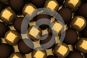 Golden and chocolate eggs