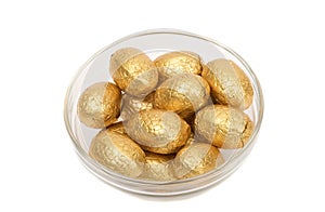 Golden chocolate eggs