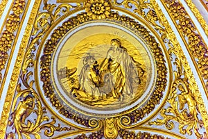 Golden Christ Peter Saint Peter`s Basilica Vatican Rome Italy