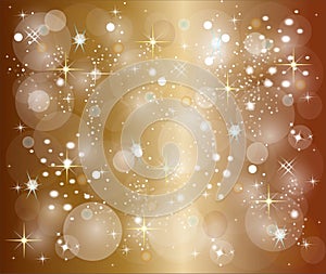 Golden christmas background with stars