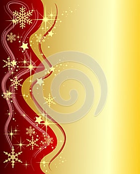 Golden Christmas Background with Stars