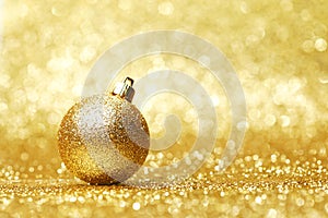 Golden christmas ball