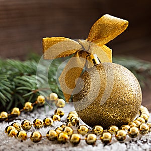 Golden christmas ball
