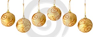 Golden Christmas Balls Seamless Repeatable Border photo