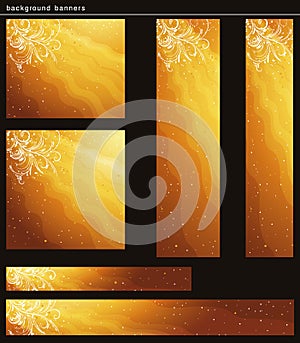 Golden christmas banners