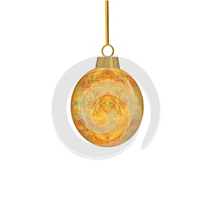 A golden Christmas bauble digital illustration