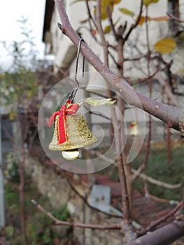 Golden Christmas bell