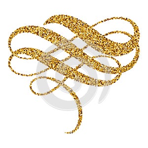 Golden christmas calligraphy flourish art. vintage decorative whorls for design on white background. Vector illustration