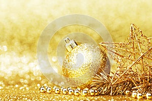 Golden christmas decor