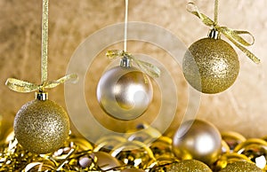 Golden Christmas decorations