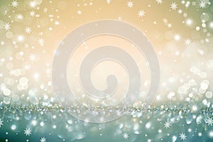 Golden Christmas holiday defocused background