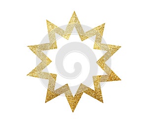 Golden Christmas star isolated on white