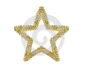 Golden Christmas star isolated on white