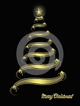 Golden Christmas tree