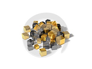 Golden and chrome cubes