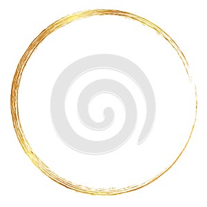 Golden circle crayon frame photo