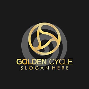 Golden Circle Cycle creative modern logo design vector Illustration