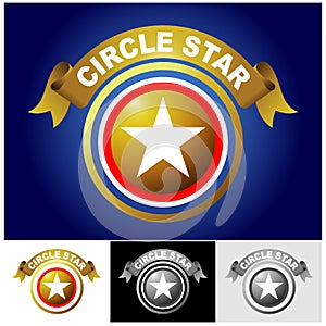 Golden Circle Star symbol or icon