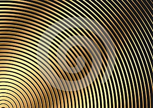 Golden Circular Striped Pattern Background