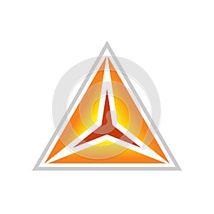 Golden Clarity Triangle Symbol Design