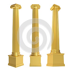 Golden Classic Columns Isolated