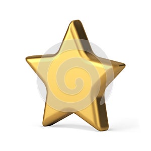 Golden classic star metallic achievement award leadership badge realistic 3d icon vector