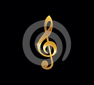 Golden Clave Music Note Treble Cleft Symbol photo