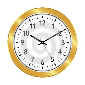 Golden Clock Icon with Classical 10 Past 10 Adjustment