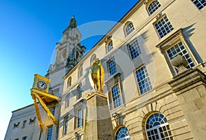 Golden Clock and Owl, Civic Hall in Leeds