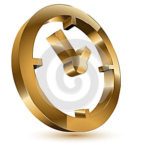 Golden clock symbol