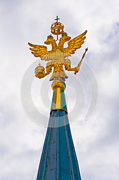 Golden coat of arms, two-headed eagle, of Russian Federation