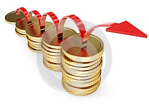 Golden coin grow money financial concept