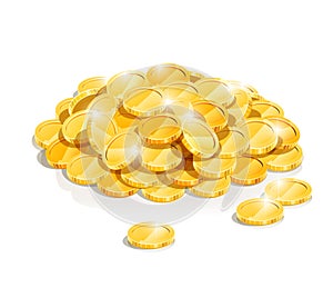 Golden coin heap photo