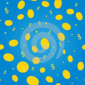 Golden coins. Background of money. Vector illustration