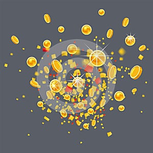 Golden Coins in Flight. A Wealth Explosion