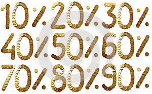 Golden coins - percentage