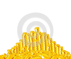 Golden coins stack