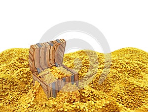 Golden coins treasure