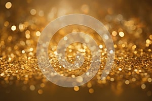 Golden color abstract glitter texture background for holidays with bokeh